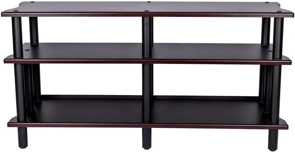 Monolith Heavy Duty Double-Wide XL 3-Tier AV Stand - 300 Lbs Weight Capacity Per Shelf, Organize and Display Your AV Components, Home Theater or Entertainment System, 60 Inches Wide, Espresso