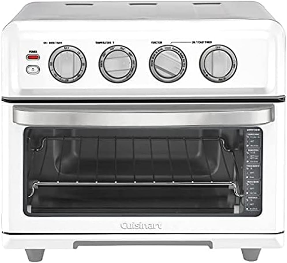 Cuisinart TOA-70W AirFryer Toaster Oven with Grill White Bundle with Deco Chef Pair of Red Heat Resistant Oven Mitt