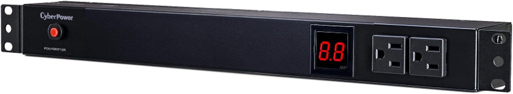 CyberPower PDU15M2F12R Metered PDU, 100-125V/15A (Derated to 12A), 14 Outlets, 1U Rackmount, 15 Foot Power Cord
