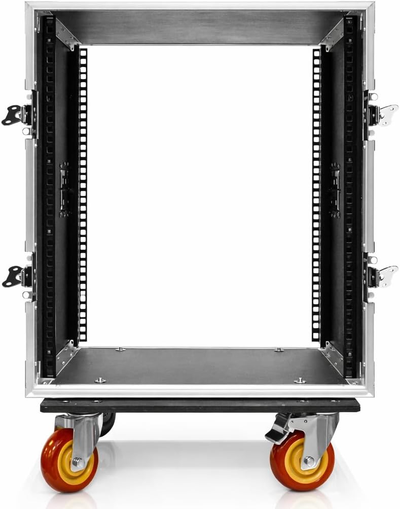 Seismic Audio SATAC12U 12U ATA Rack Case with Casters – Heavy Duty 19 Inch Road Rack for Amplifiers, Mixers, Wireless Systems