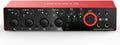 4x4 USB-C Audio Interface for PC & Mac - 24-bit/192kHz Studio Recording, 4 Combo Inputs (XLR/TRS), 4 TRS Outputs, 48V Phantom Power, FX Effects for Podcast/Streaming (Matte Red)