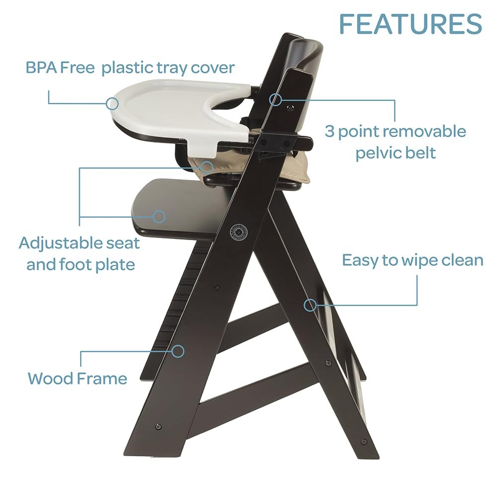 Keekaroo Height Right High Chair with Tray, Espresso