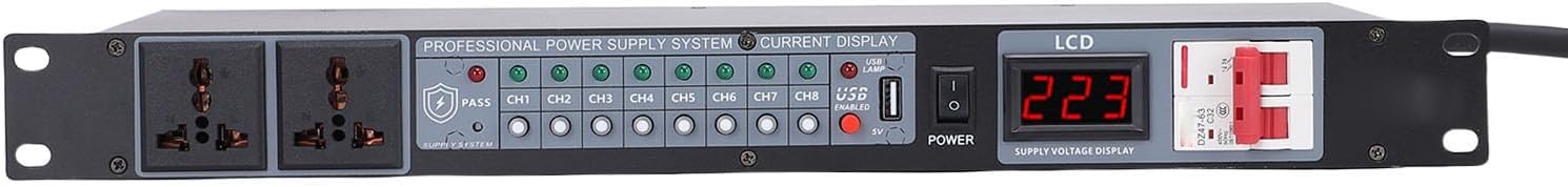 Diydeg 10 Outlet Power Sequencer, Rack Mount Power Conditioner for Audio Equipment with Independent Controls, Audio Digital Powers Supply Controller Regulator for Home, Studio (US Plug)