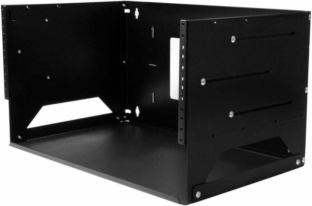 StarTech.com 2-Post 4U Open Frame Wall Mount Network Rack with Built-in Shelf, Wall Mount Data Rack with Adjustable Depth for AV / Computer / IT Equipment, TAA Compliant Server Rack (WALLSHELF4U)