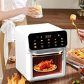11-in-1 Smart Air Fryer Toaster Oven Combo, Digital Convection Oven with Grill, Bake, Roast, Reheat, Broil, Dehydrate, Easy Clean, Countertop Airfryer (White)