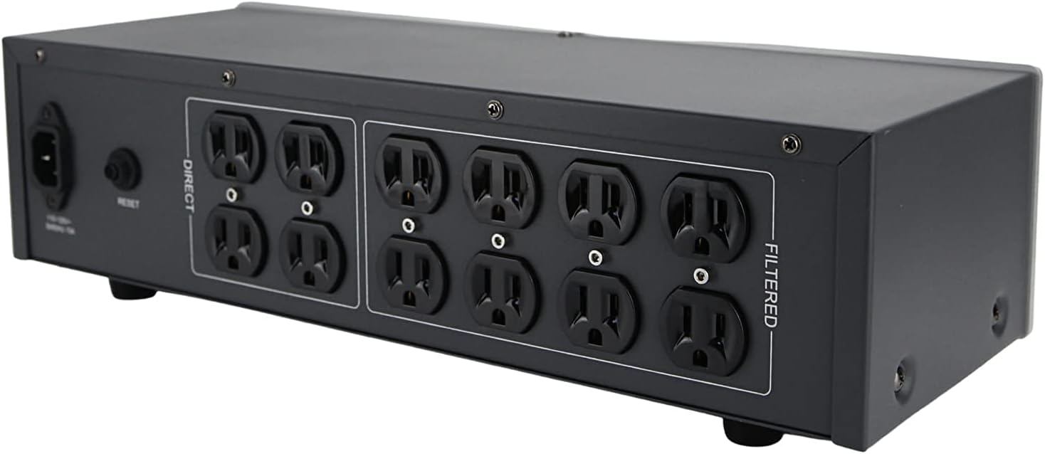 WAudio AC Noise Power Conditioner - Mains Purifier Audio Video Noise Filter Surge Protector with US Standard Sockets (Silver)