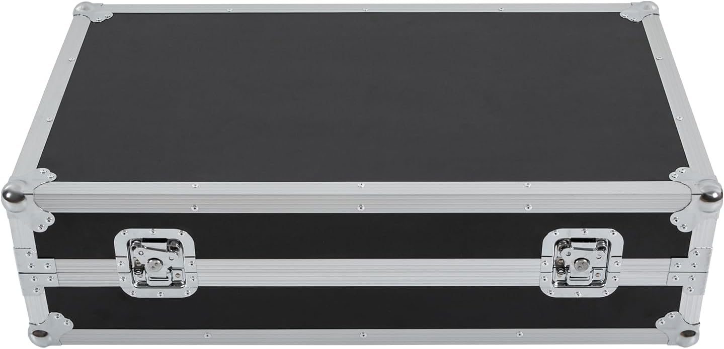 14U PA DJ Pro Audio Rack/Road ATA Case with DJ Work Table Top, Heavy-Duty Plywood Av Rack Case with Casters, Mobile 2 Tiers Studio Rack for Storing Electronic Equipment, Metal Corners