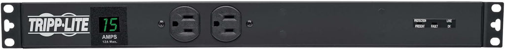 Tripp Lite Metered PDU, 15A, Isobar Surge Suppression, 3840J, 14 Outlets (5-15R), 120V, 5-15P, 15 ft. Cord, 1U Rack-Mount Power (PDUMH15-ISO)