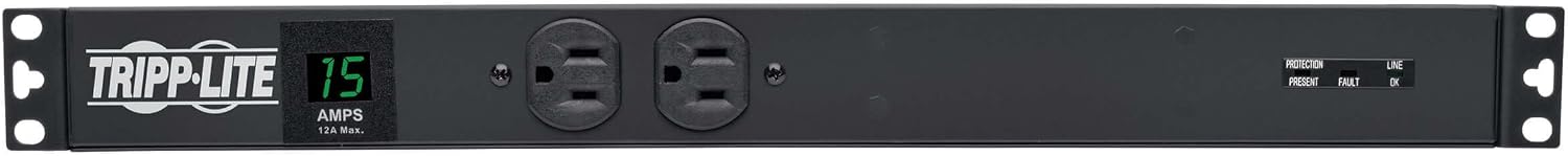 Tripp Lite Metered PDU, 15A, Isobar Surge Suppression, 3840J, 14 Outlets (5-15R), 120V, 5-15P, 15 ft. Cord, 1U Rack-Mount Power (PDUMH15-ISO)