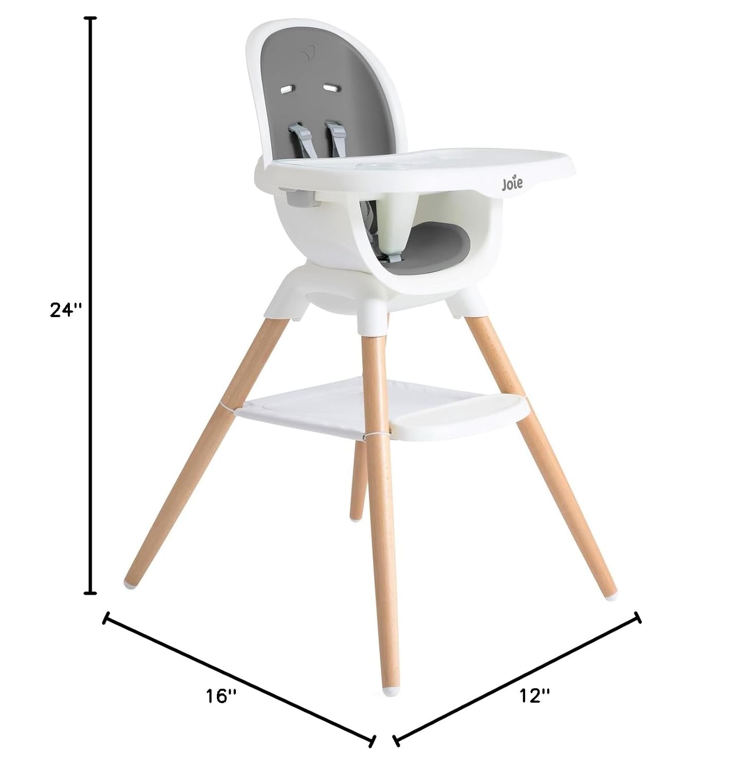 Joie Chai Multi-Mode Highchair - European Beech Wood, Convertible, 9+ Modes, Birth up to 60 lb. (Shadow)