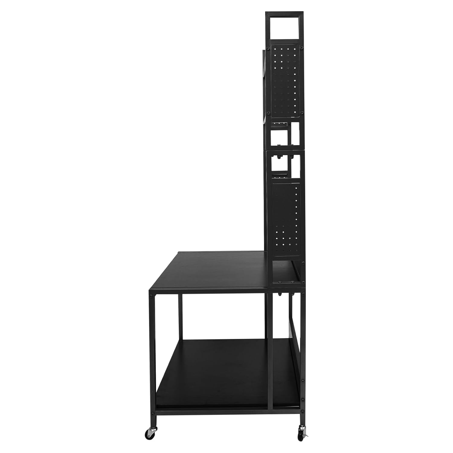 3D Printer Stand and Filament Storage, Heavy Duty 3D Printer Table on Wheels, Sturdy 3D Printer Filament Storage Rack, Large Shelf 3D Printer Stand Cart Desk for Workshop Studio Office(Black)