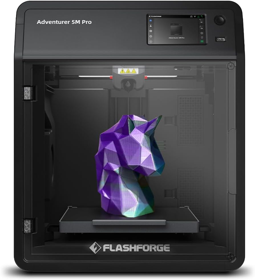 FLASHFORGE AD5M Pro 3D Printer 600mm/s High Speed & Precision, Full-Auto Calibration with 0.4&0.6mm Nozzle Bundle, CoreXY Structure & Auxiliary Chamber Cooling, ≤50 dB Quite Printing Camera Printers
