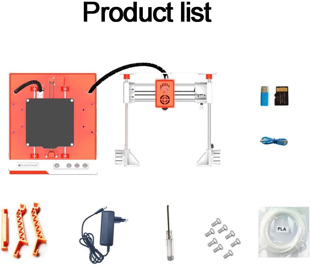 3D Printer for Kids & Beginners - Orange & White Compact Printer, 100x100x100mm Build Volume, Plug & Play with Ultra Quiet, Ideal Home & Education Use