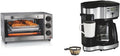 Hamilton Beach Sure-Crisp Toaster Oven Air Fryer Combo, Fits 9' Pizza, 4 Slice Capacity & 2-Way 12 Cup Programmable Drip Coffee Maker & Single Serve Machine, Glass Carafe