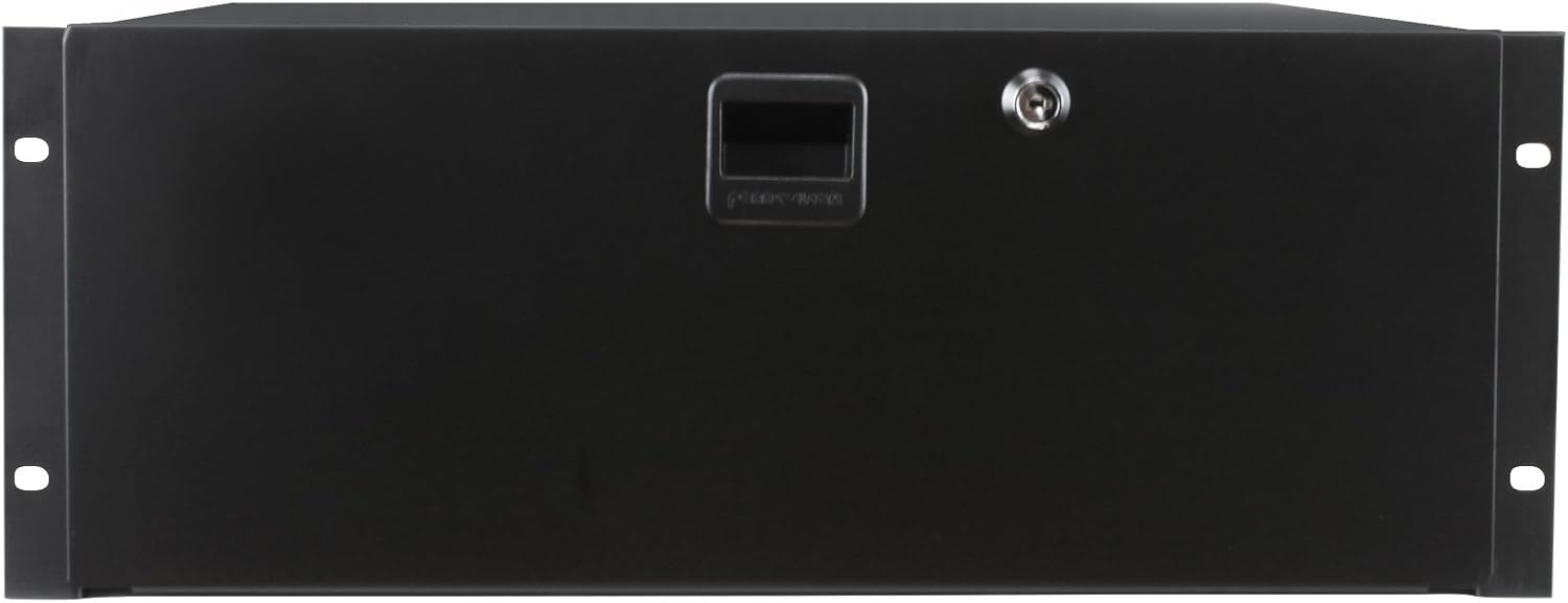 Penn Elcom 3234LK 4 Space (4U) Steel Rack Drawer with Slam Latch & Keyed Lock, 15.25 Inch Deep