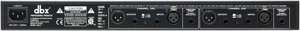 dbx 266xs Professional Audio Compressor/Gate Dynamic Effects Processor with Sidechain Insert. For Portable, Tour, Studio. 1U Single Rack Space, Silver