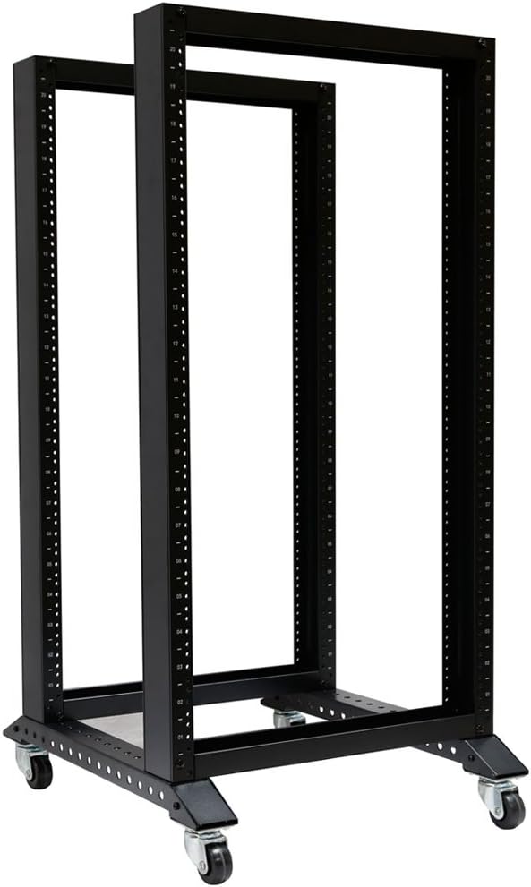 Open Rack 20U 4 Post Open Frame 19-Inch Data Network Desktop Server/Audio Rack