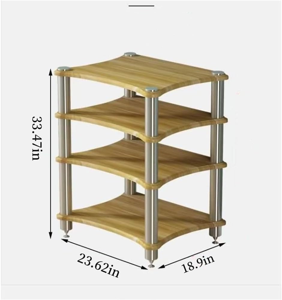 2/3/4 Tier Audio Rack, Open Air Design, Media Cabinet with Metal Frame, Audio Component Rack, Audio Rack Cabinet for Server and AV Equipment(Black,33.47 * 23.62in)