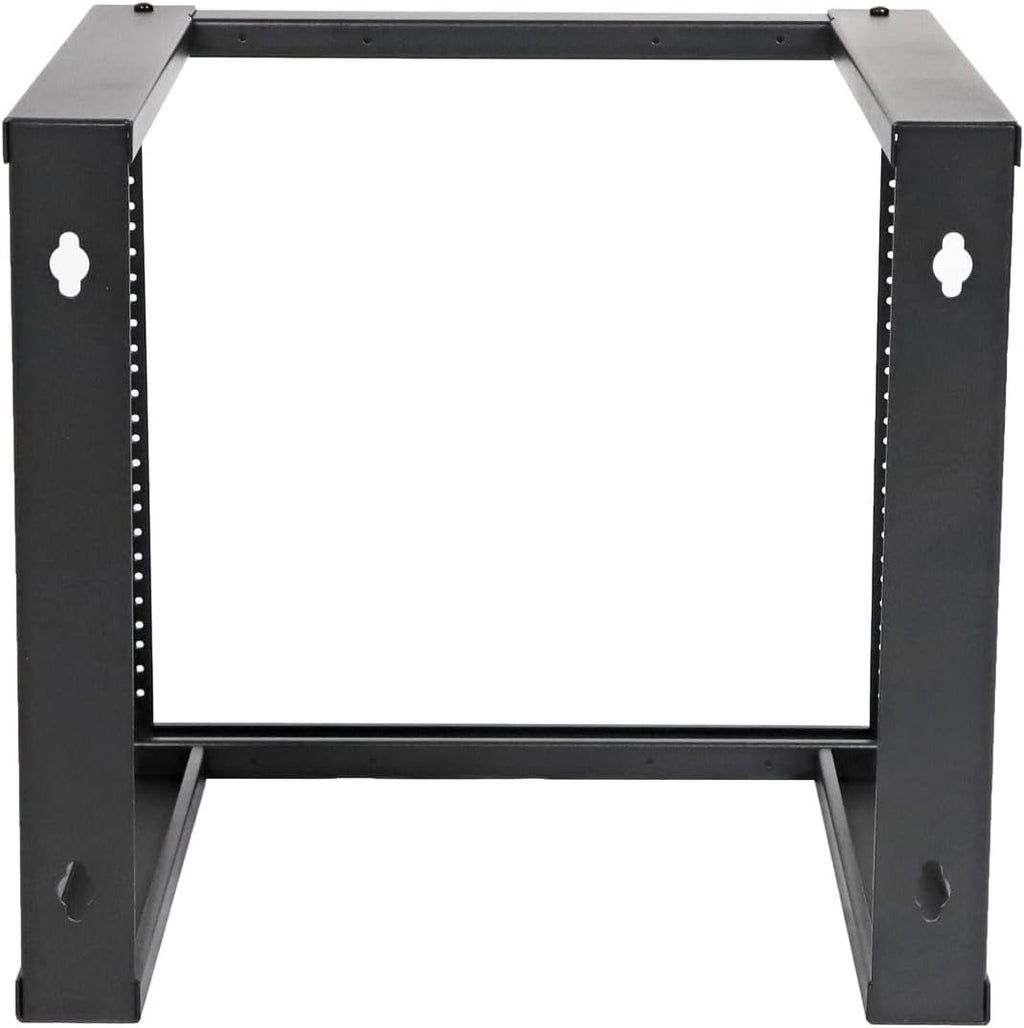 AEONS 9U Open Frame Wall Mount 19-Inch IT Network Server A/V Equipment Rack 16' Depth 12-24 Threaded 2-Post Mounting, Black