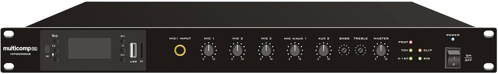 Class D Amplifier Mixer, 6 Input, 120W, 8 Ohm and 70V
