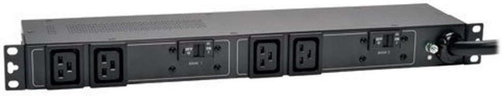 Tripp Lite 5800K Basic PDU, 4 Outlets (C19), 24A, 208/240V, 12-Foot / 3.66 Meter L6-30P Input Cable, Dual 20A Circuit Breakers for 2 C19 Outlets, 1U Rack-Mount Power, 2-Year Warranty (PDUH30HV19)