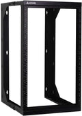 AEONS 18U Wall Mount Server Rack IT Open Frame Swing Gate 19 Inch Depth-Adjustable Rack with Swing Out Hinged Gate Black