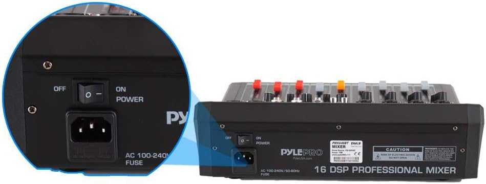 Pyle 4-Channel Bluetooth Studio Audio Mixer-DJ Sound Controller Interface with USB Drive for PC Recording Input, XLR Microphone Jack,48V Power,Input/Output for Professional and Beginners - PMXU46BT