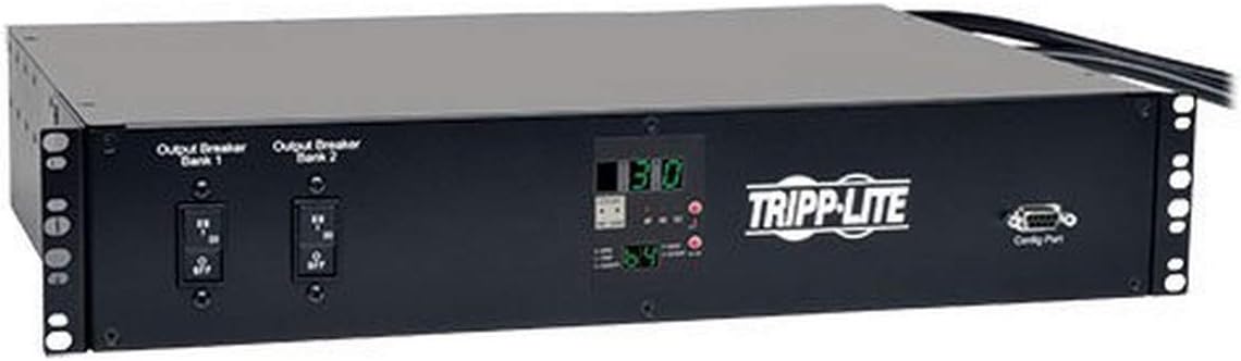 Tripp Lite Metered PDU with ATS, 30A, 19 Outlets (16 C13, 2 C19 & 1 L6-30R), 208V, 2 L6-30P, 2U Rack-Mount Power, TAA (PDUMH30HVAT)