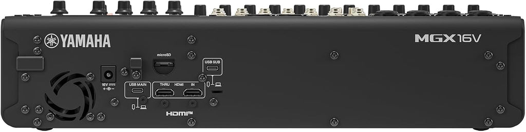 Yamaha MGX16V 22ch Digital Mixing Console, Dual USB-C Audio/Video Interface, Includes Cubase Al, WaveLab Cast LE, Basic FX Suite and Steinberg Plus Software Bundle, Black MGX16V B