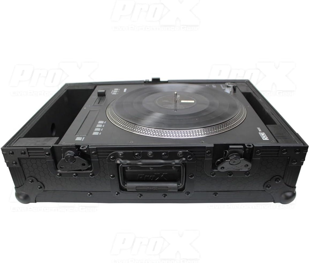 ProX XS-RANE12BL ATA-300 Style Flight Case, For Rane 12 Motorized DJ Control System, Pro Audio Equipment Storage, Black on Black