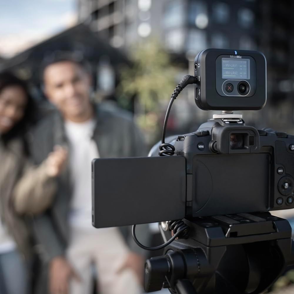 Shure MoveMic Two Kit, Pro Wireless Lavalier Microphones with Camera Receiver for DSLR, iPhone, Android, Mac, PC, 24-Hour Charge (MV-Two-KIT-Z7)