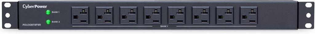 CyberPower PDU30BT8F8R Basic PDU, 100 – 125V/30A (Derated to 24A), 16 Outlets, 12 Foot Power Cord, 1U Rackmount