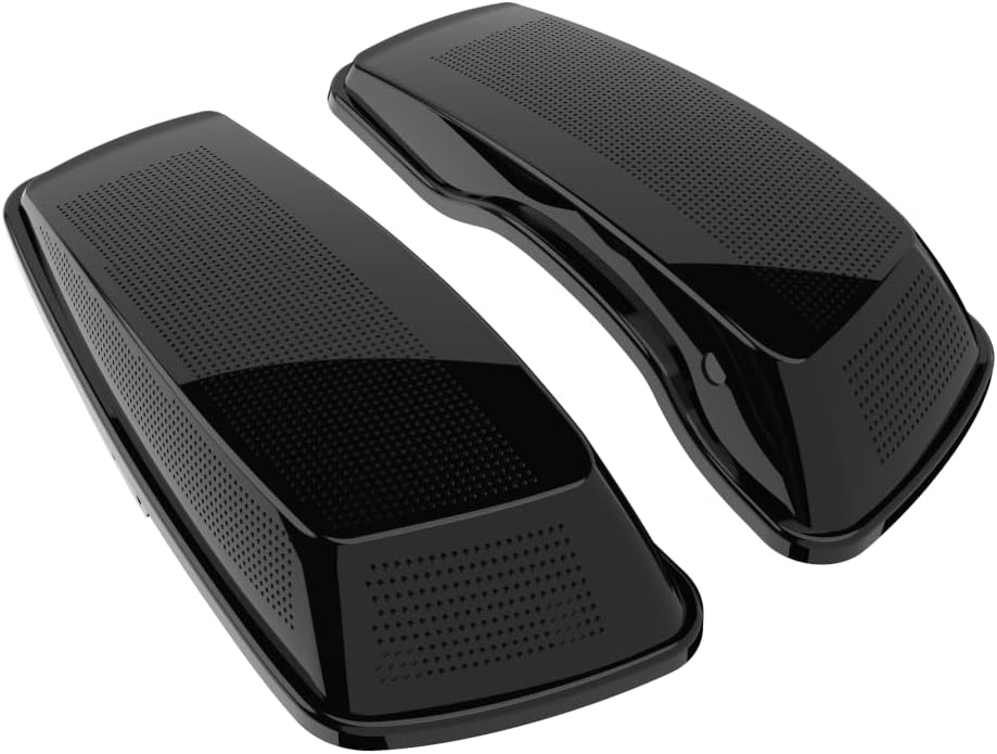 Advanblack Vivid Black Saddlebag Dual 6x9 Speaker lids, Audio Covers Fit for H-D Touring, Road Glide, Street Glide Special, Road King, 2014 2015 2016 2017 2018 2019 2020 2021 2022 2023