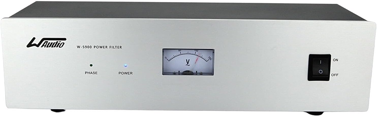 WAudio AC Noise Power Conditioner - Mains Purifier Audio Video Noise Filter Surge Protector with US Standard Sockets (Silver)