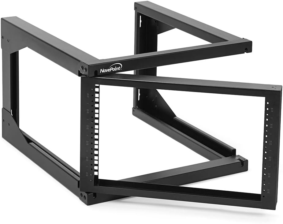 NavePoint 6U Server Rack with Swing Gate - Wall Mount Rack for 19 Inch IT & AV Equipment - 18' Deep, Black