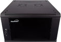 NavePoint 6U Server Cabinet Wall Mount Rack Enclosure Includes 2 Fans, Locking Glass Door, Removable Side Panels – 6U Network Cabinet 23.6' Deep, 19 Inch Server Rack for IT and A/V Equipment