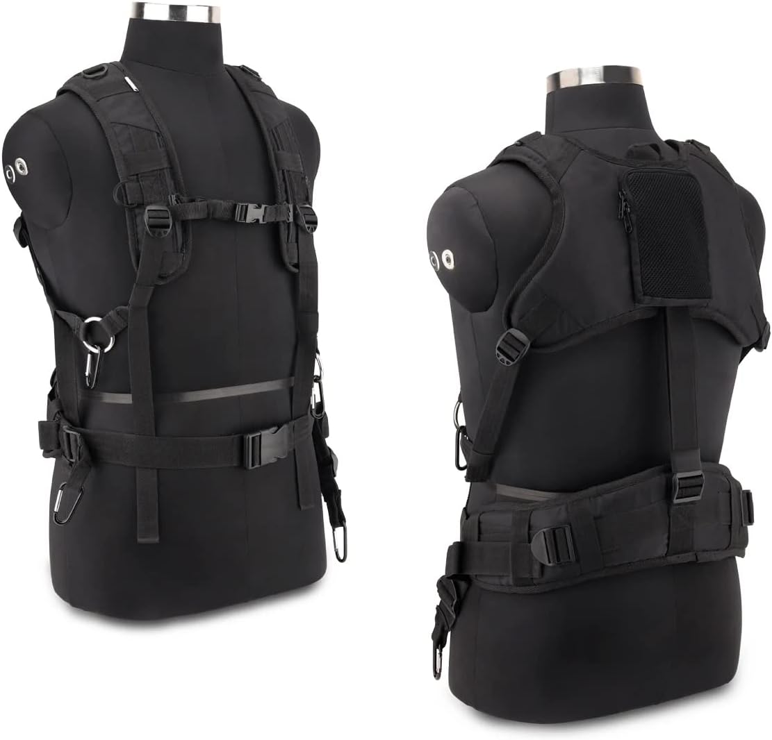 PROAIM Cube Universal Jacket for Field Audio Recorder Bags | Adjustable Vest for Sound Recordists, Soundmen & Audio Mixers - Comes with Accessory Pockets for Often Used Tools (JK-CBUH-01)
