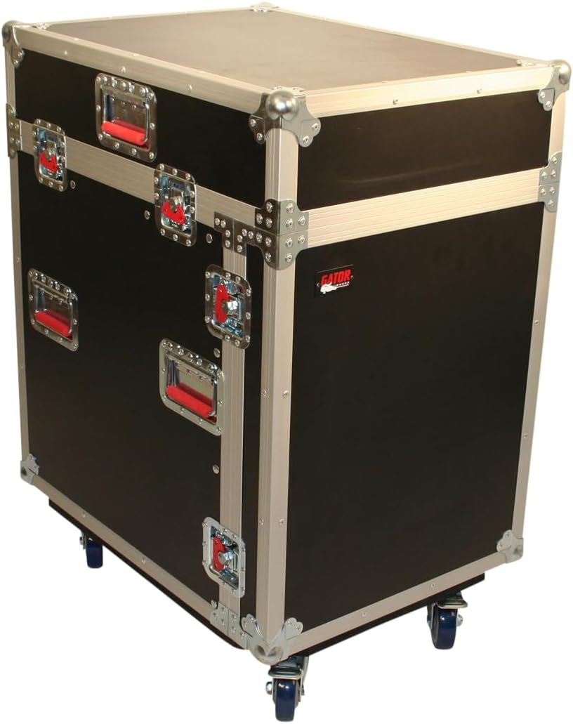 Gator Cases G-Tour Audio Road Rack with Heavy-Duty Casters and Tour Grade Hardware, 12U Top and 12U Side (G-TOUR-GRC12X12)