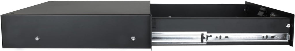 Penn Elcom 3232LK Standard Sliding Steel Rack Drawer for 2 Rack Spaces (2U) with Slam Latch & Key Lock, 14 Inch Deep Gear Storage