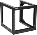 NavePoint 9U Server Rack with Swing Gate - Wall Mount Rack for 19 Inch IT & AV Equipment - 24' Deep, Black