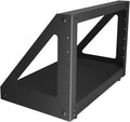 NavePoint 6U 2 Post Server Rack for 19 Inch Equipment, Freestanding Desktop Rack for AV, Networking, Data & IT Devices, Heavy Duty 2-Post Rack 6U 330lbs Weight Capacity, Black
