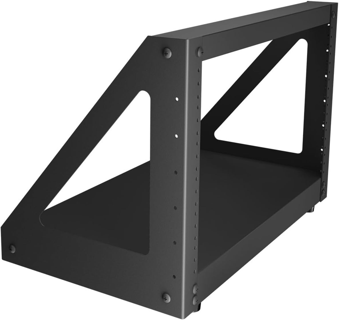 NavePoint 6U 2 Post Server Rack for 19 Inch Equipment, Freestanding Desktop Rack for AV, Networking, Data & IT Devices, Heavy Duty 2-Post Rack 6U 330lbs Weight Capacity, Black
