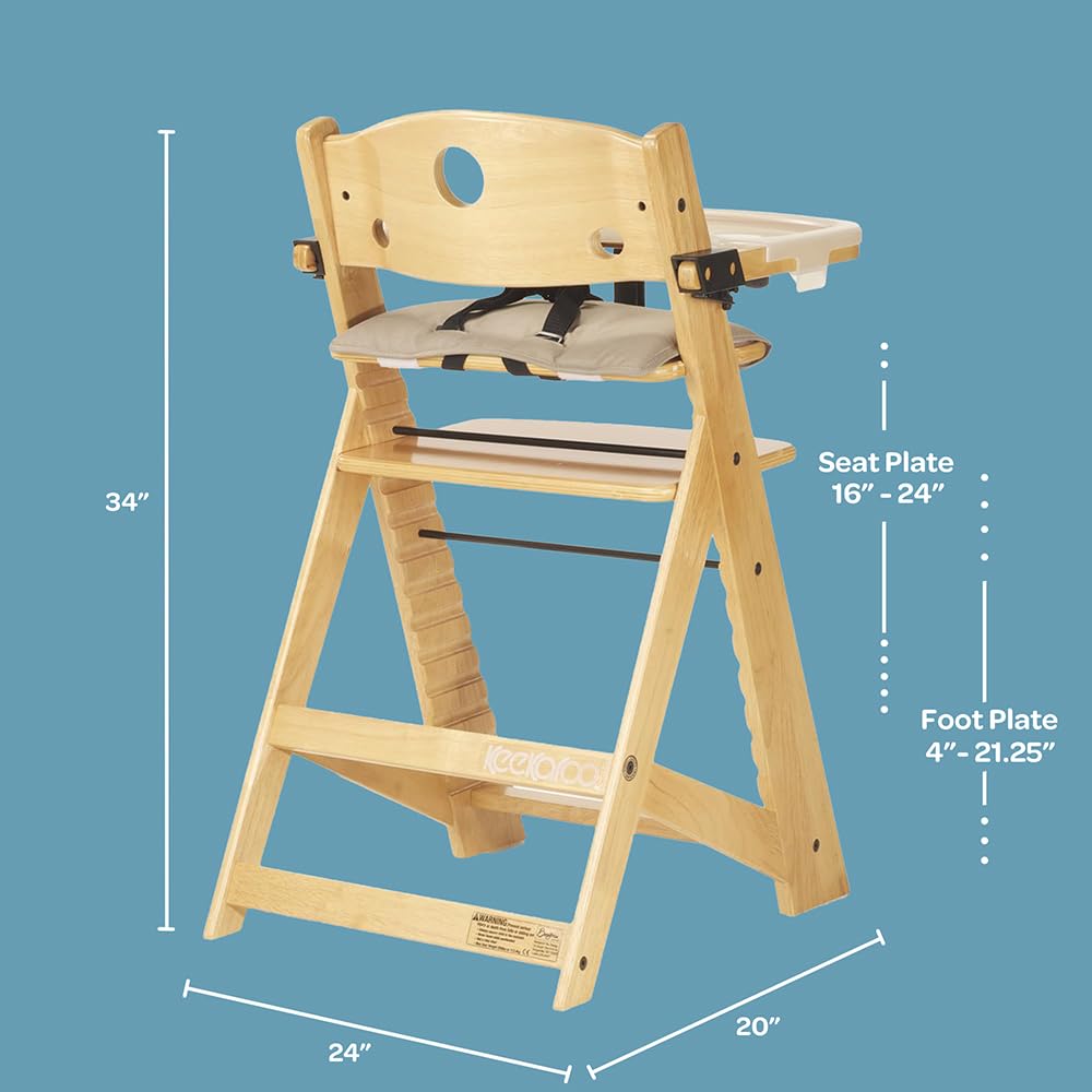 Keekaroo Height Right High Chair with Tray, Natural