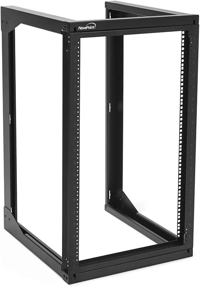NavePoint 18U Server Rack with Swing Gate - Wall Mount Rack for 19 Inch IT & AV Equipment - 24' Deep, Black