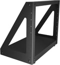 NavePoint 8U 2 Post Server Rack for 19 Inch Equipment, Freestanding Desktop Rack for AV, Networking, Data & IT Devices, Heavy Duty 2-Post Rack 8U 660lbs Weight Capacity, Black