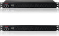 Power Conditioner for Audio Equipment, 8 Outlet 1U Rack Mount 100-250v 2500w 30Amps Power Supply Strip Surge Sequencer with LED Voltmeter Display,Surge Protector,Smart PDU
