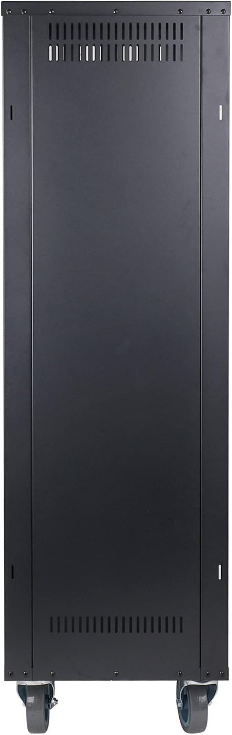 Sound Town 30U Universal Steel Rack, w/Mesh Doors, Locking Casters, Vented Side Panels for Audio Video, Server and Network Equipment (STRK-M30UWD)