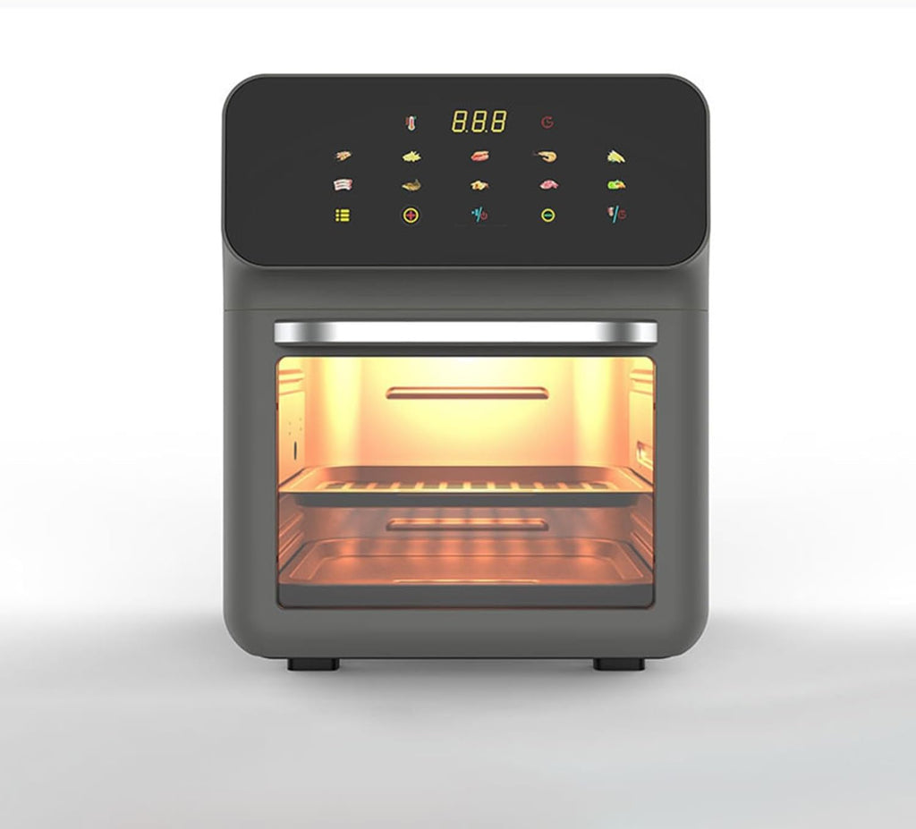 Air Fryer, Smart 11-In-1 Air Fryer Toaster Oven Combo with Grill, Digital Convection Oven Countertop Airfryer Fit，Bake, Roast, Reheat, Broil, Dehydrate, Easy Clean(Gray)