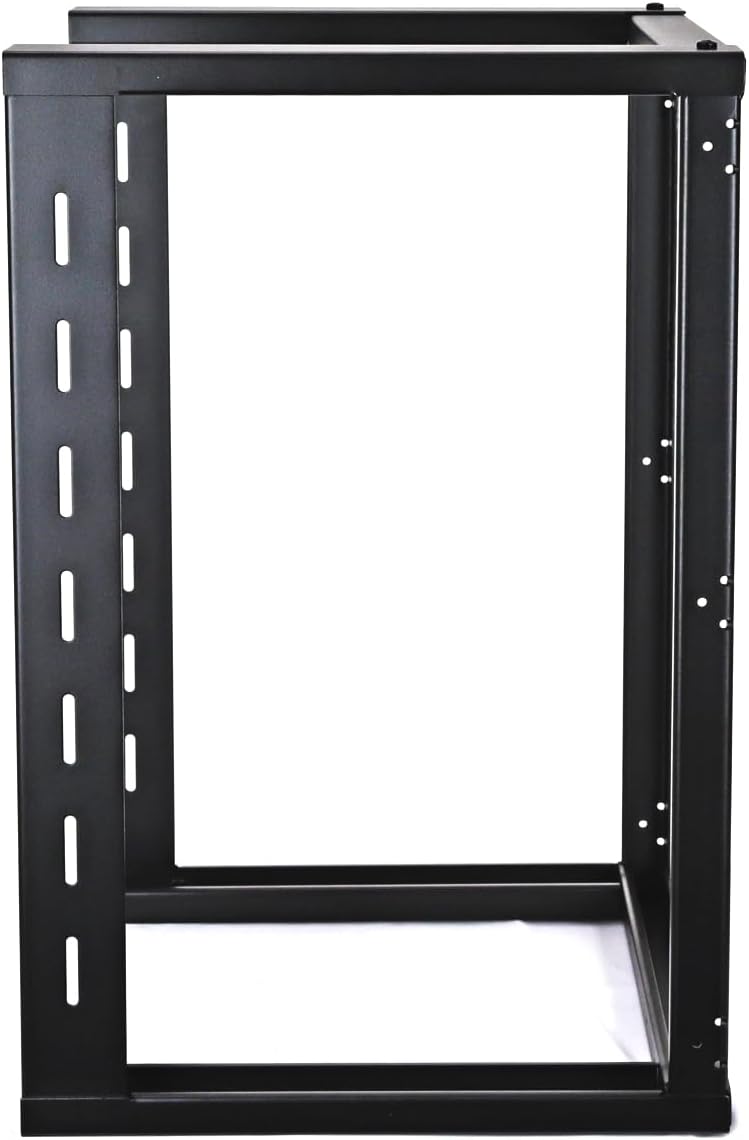 AEONS 12U Open Frame Wall Mount 19-Inch IT Network Server A/V Equipment Rack 16' Depth 12-24 Threaded 2-Post Mounting, Black