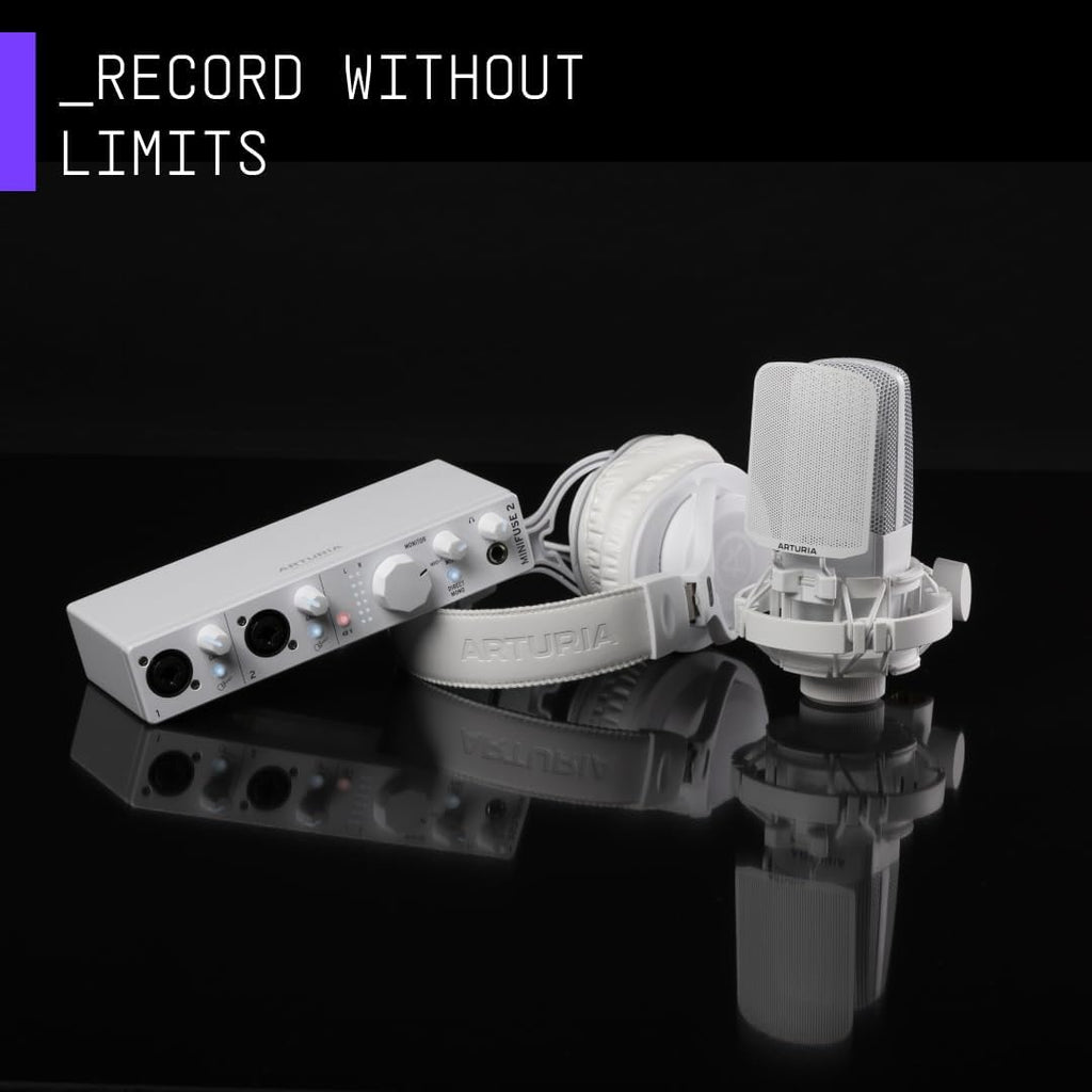 Arturia MiniFuse Recording Pack — USB Audio Interface Bundle with Condenser Microphone, Headphones, and Creative Software for Recording, Streaming, and Podcasting